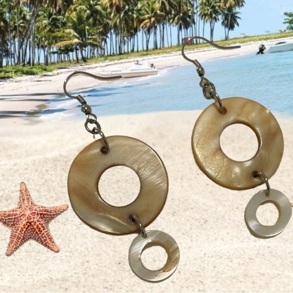 Mother of Pearl type Earrings Dante Ivory Women’s - Picture 1 of 5